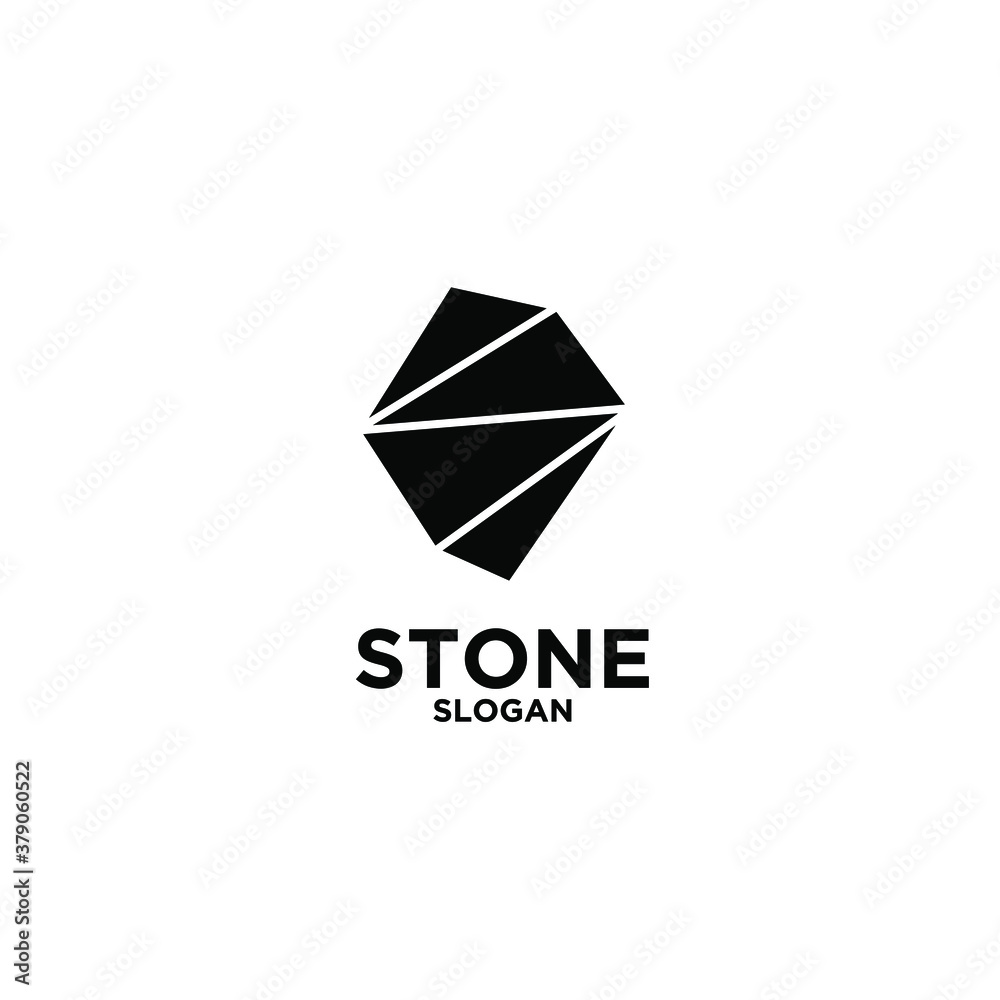 Fototapeta premium stone logo icon design vector illustration with abstract s letter isolated white background
