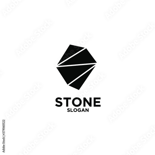 stone logo icon design vector illustration with abstract s letter isolated white background