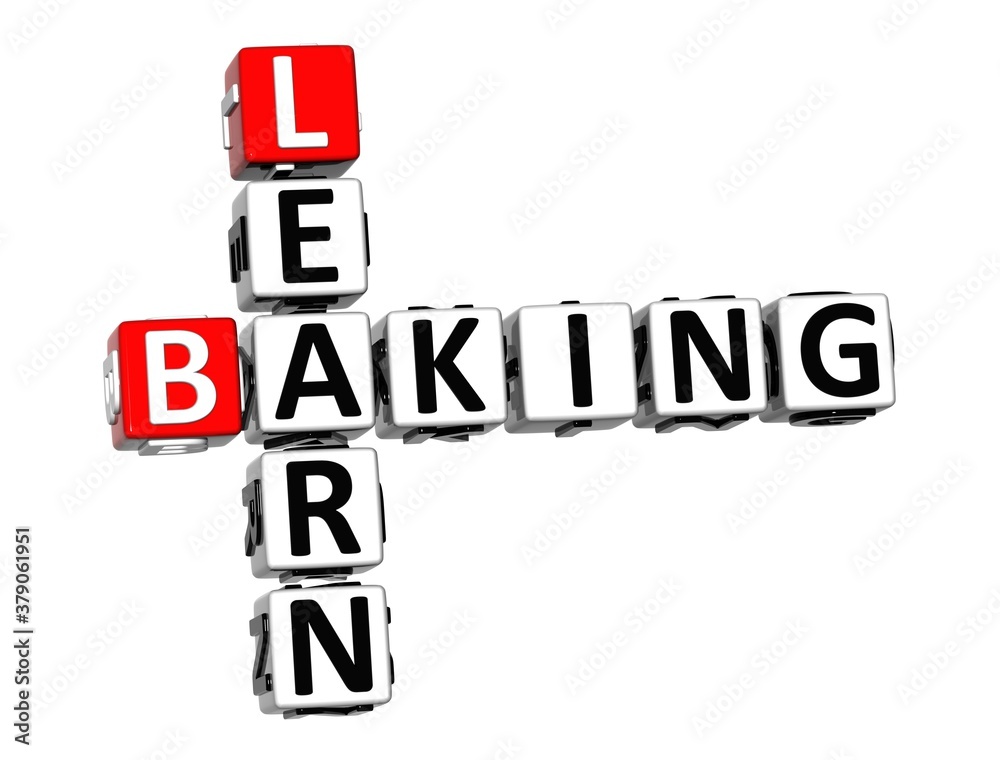 Learn Baking. White and Red 3D Crossword Puzzle. Learn Baking. White and Red 3D Crossword Puzzle.