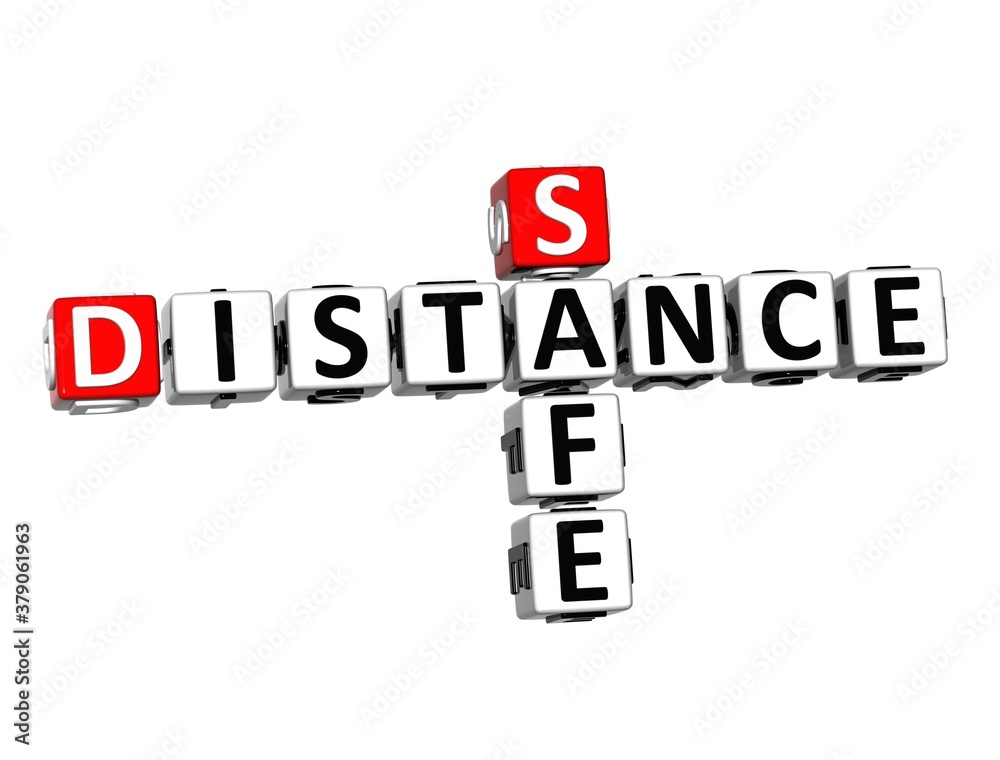 Keep Social Distance. Stay Safe. White and Red 3D Crossword Puzzle. Keep Social Distance. Stay Safe. White and Red 3D Crossword Puzzle.