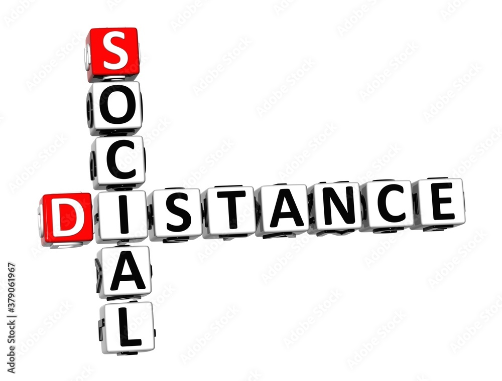 Keep Social Distance. Stay Safe. White and Red 3D Crossword Puzzle. Keep Social Distance. Stay Safe. White and Red 3D Crossword Puzzle.