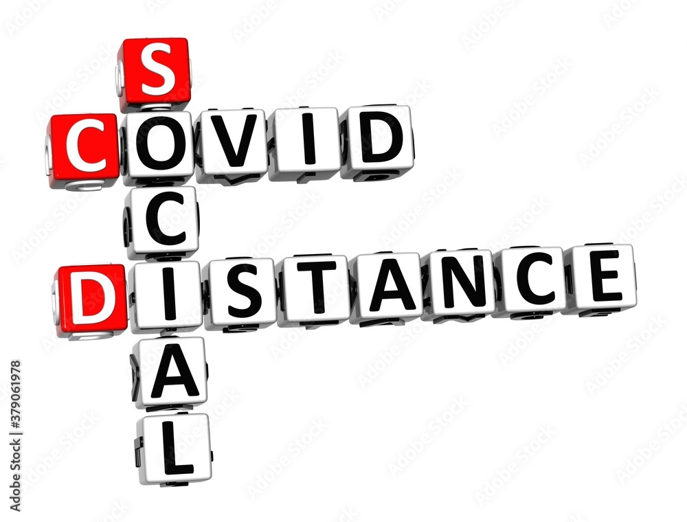Social Distance Covid. Virus. Pandemic. White and Red 3D Crossword Puzzle. Social Distance Covid. Virus. Pandemic. White and Red 3D Crossword Puzzle.