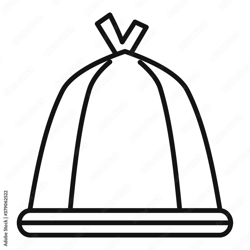 Sauna textile hat icon. Outline sauna textile hat vector icon for web design isolated on white background Sauna textile hat icon. Outline sauna textile hat vector icon for web design isolated on white background