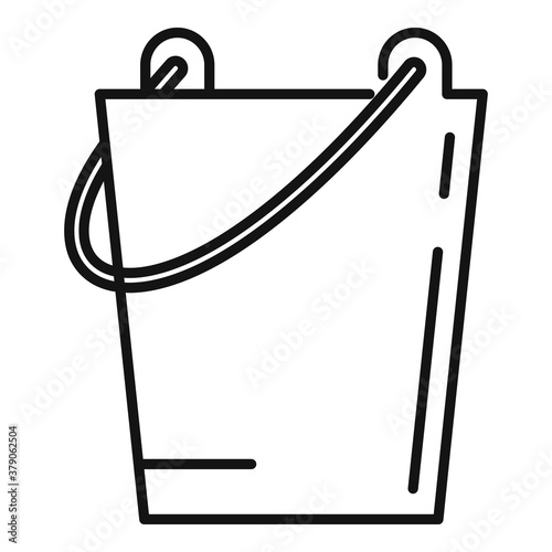 Sauna steel bucket icon. Outline sauna steel bucket vector icon for web design isolated on white background