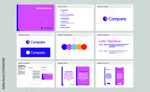 Corporate identity template set. Brand book design.