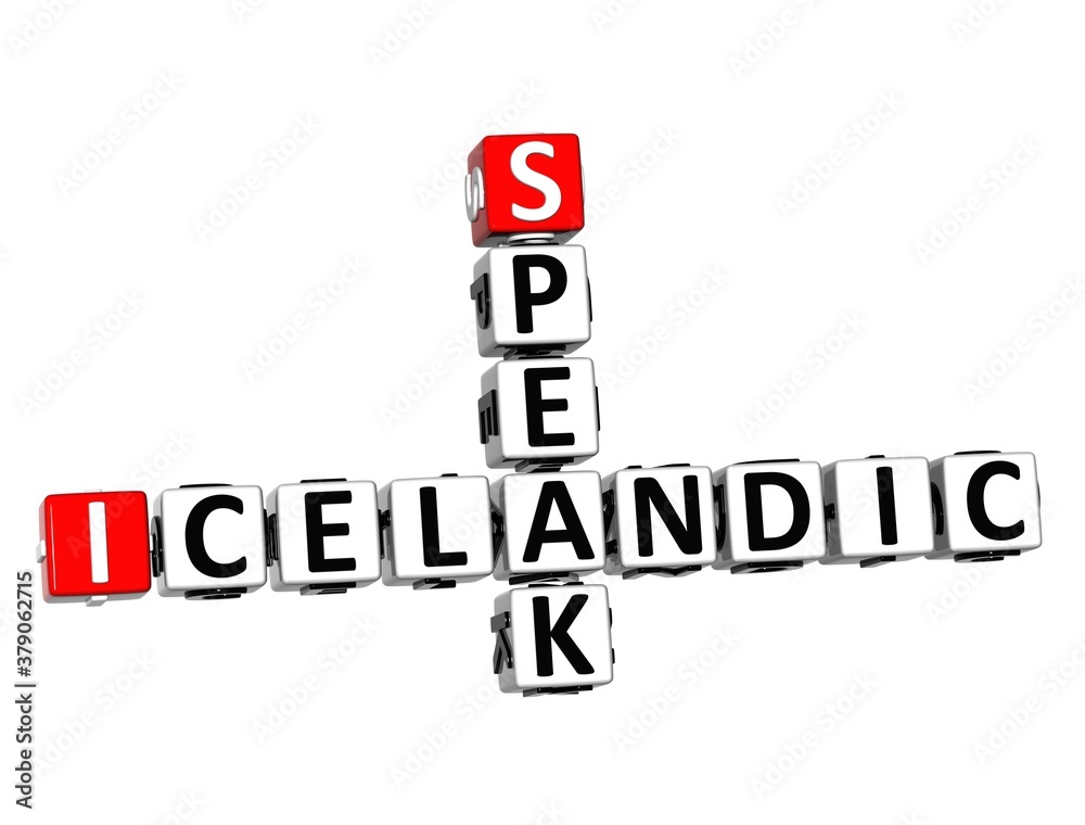 Icelandic Speak Learn. White and Red 3D Crossword Puzzle. Icelandic Speak Learn. White and Red 3D Crossword Puzzle.
