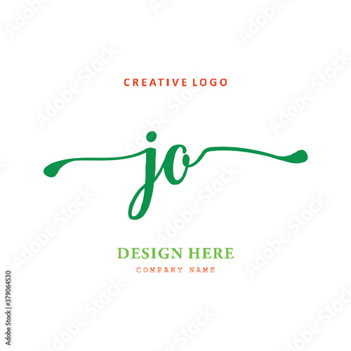 JO typeface logo, simple, elegant, easy to understand and authoritative