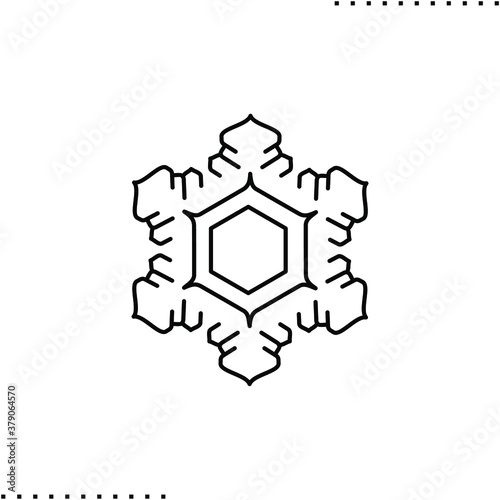 snowflake shape vector icon in outline