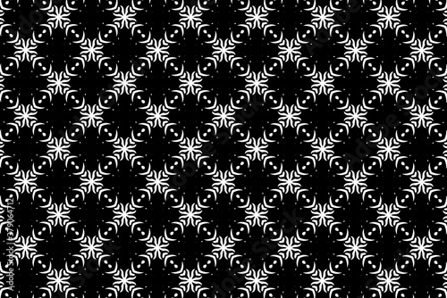 Ornament with elements of black and white colors.