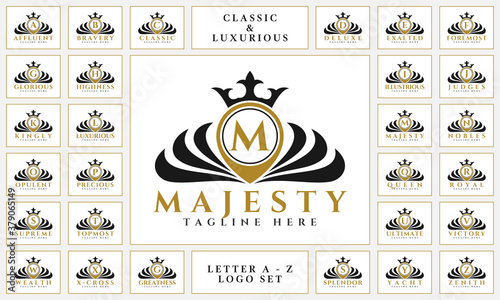 Luxurious letter logo set with Royal classic ornament style