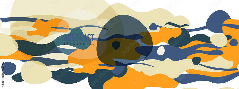 Naklejka premium Trendy liquid style shapes abstract design, dynamic vector background for placards, brochures, posters, web landing pages, covers or banners