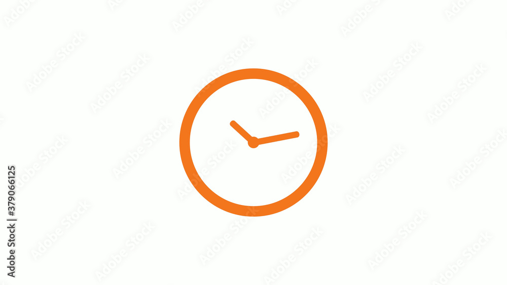Circle brown color 12 hours clock icon on white background,clock icon without trick Circle brown color 12 hours clock icon on white background,clock icon without trick