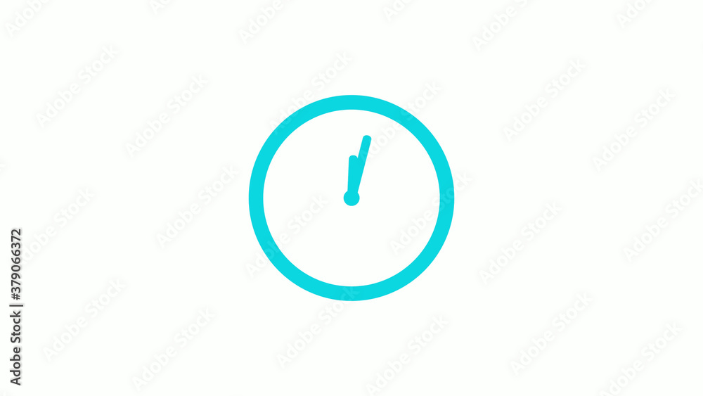 Cyan color circle 12 hours counting down clock icon without trick,clock icon Cyan color circle 12 hours counting down clock icon without trick,clock icon