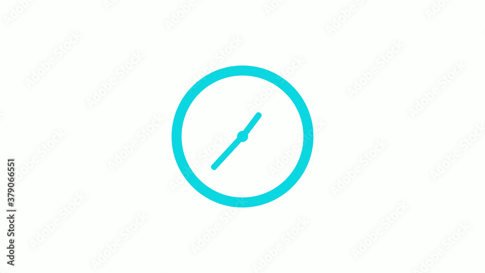 Cyan color circle 12 hours counting down clock icon without trick,clock icon Cyan color circle 12 hours counting down clock icon without trick,clock icon