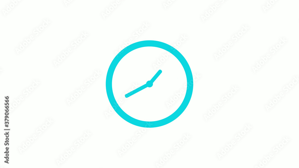 Cyan color circle 12 hours counting down clock icon without trick,clock icon Cyan color circle 12 hours counting down clock icon without trick,clock icon