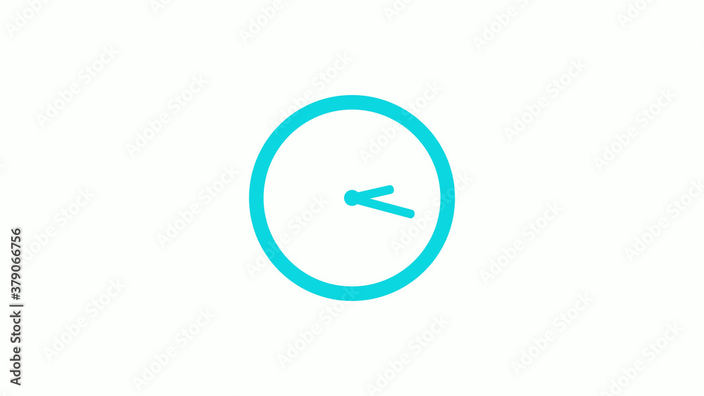 New cyan color circle 12 hours clock icon on white background,clock icon New cyan color circle 12 hours clock icon on white background,clock icon