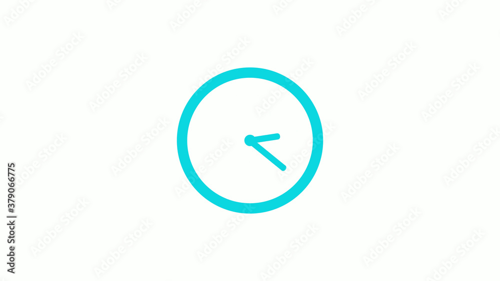 New cyan color circle 12 hours clock icon on white background,clock icon New cyan color circle 12 hours clock icon on white background,clock icon