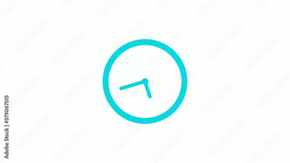 New cyan color circle 12 hours clock icon on white background,clock icon New cyan color circle 12 hours clock icon on white background,clock icon