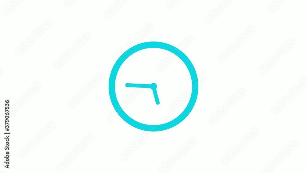 New cyan color circle 12 hours clock icon on white background,clock icon New cyan color circle 12 hours clock icon on white background,clock icon