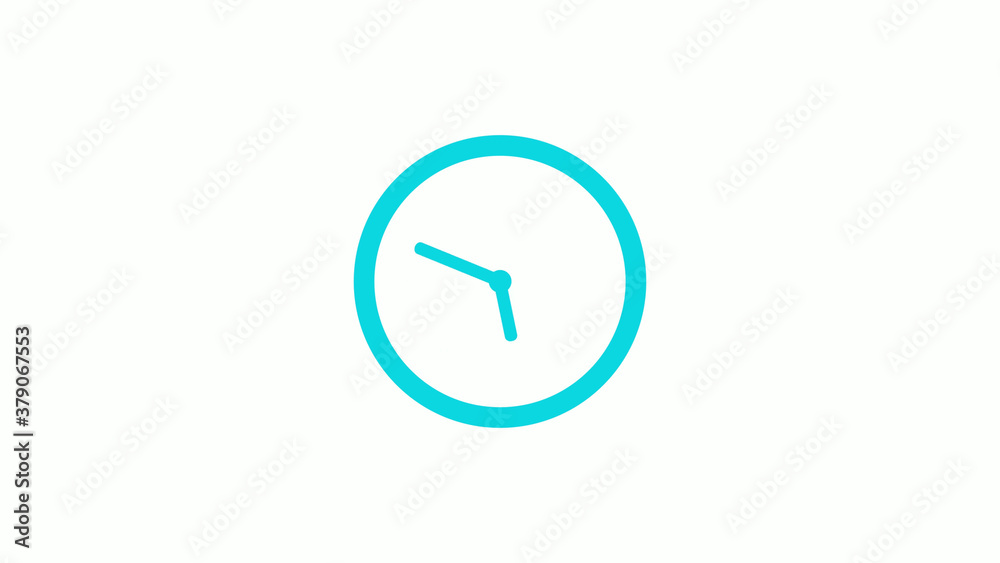 New cyan color circle 12 hours clock icon on white background,clock icon New cyan color circle 12 hours clock icon on white background,clock icon