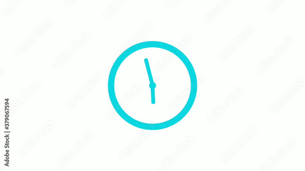 New cyan color circle 12 hours clock icon on white background,clock icon New cyan color circle 12 hours clock icon on white background,clock icon