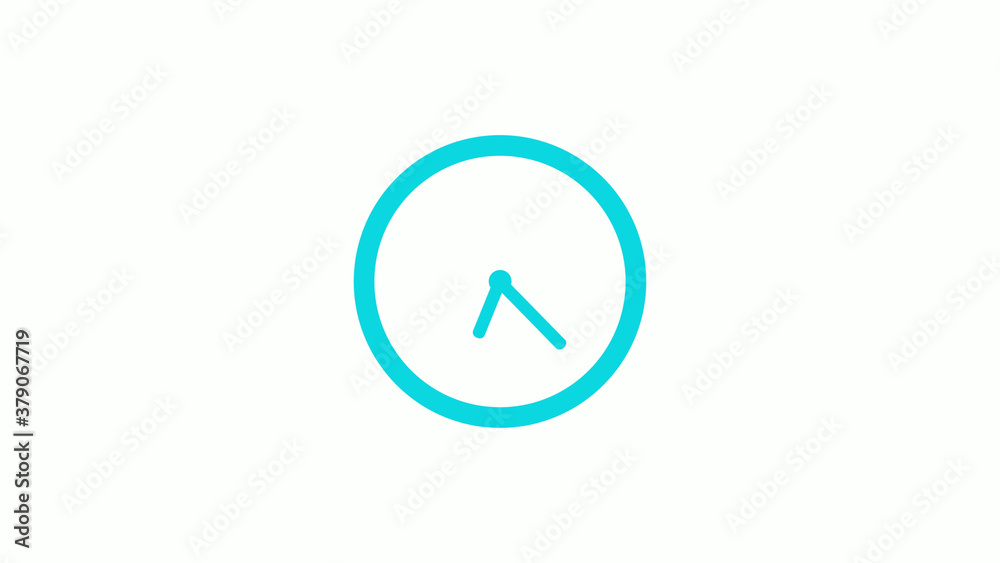New cyan color circle 12 hours clock icon on white background,clock icon New cyan color circle 12 hours clock icon on white background,clock icon