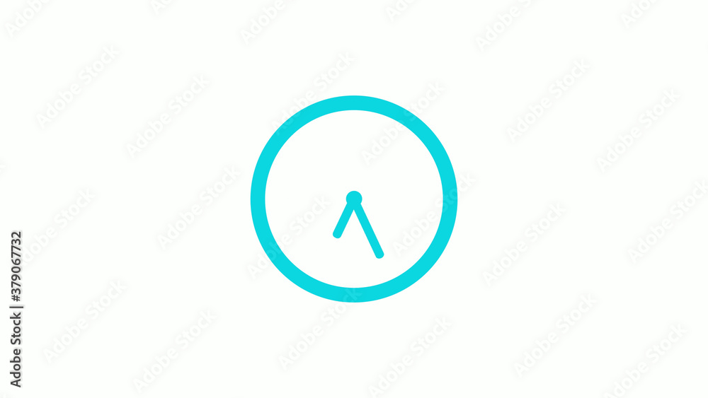 New cyan color circle 12 hours clock icon on white background,clock icon New cyan color circle 12 hours clock icon on white background,clock icon