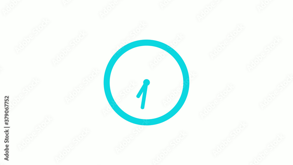 Amazing circle cyan color 12 hours clock icon on white background,circle clock icon without trick Amazing circle cyan color 12 hours clock icon on white background,circle clock icon without trick