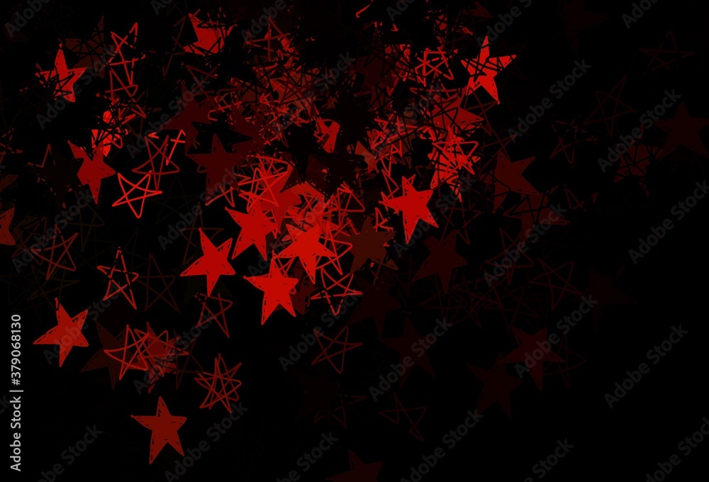 Dark Red vector template with ice snowflakes, stars. Dark Red vector template with ice snowflakes, stars.