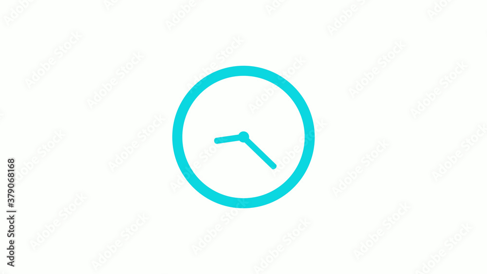 Amazing circle cyan color 12 hours clock icon on white background,circle clock icon without trick Amazing circle cyan color 12 hours clock icon on white background,circle clock icon without trick
