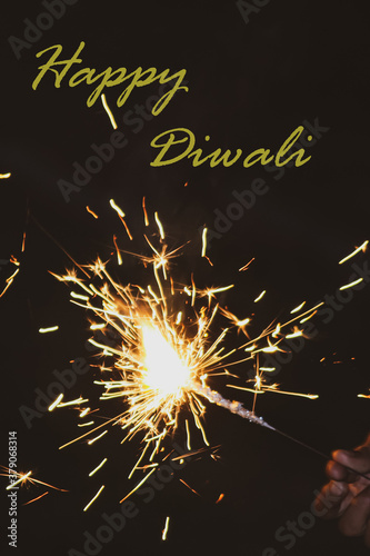 Happy Diwali wish sparkler