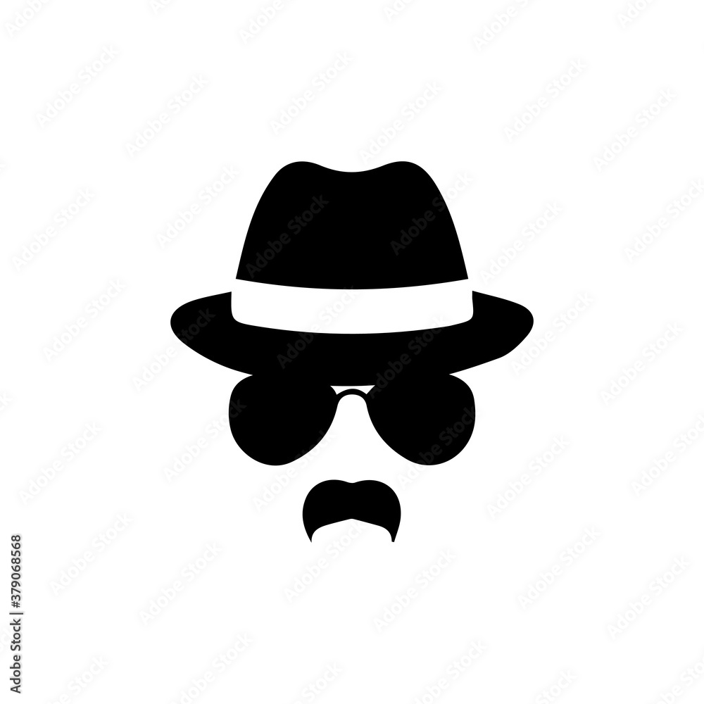 man with hat and sunglasses and moustache vector illustration black white design man with hat and sunglasses and moustache vector illustration black white design