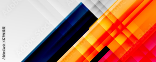 Geometric abstract backgrounds with shadow lines  modern forms  rectangles  squares and fluid gradients. Bright colorful stripes cool backdrops