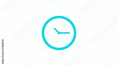 Free Download Amazing circle cyan color 12 hours clock icon on white background,circle clock icon without trick - GFXLoad