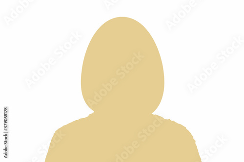 Silhouette of an adult young anonymous woman on a white background
