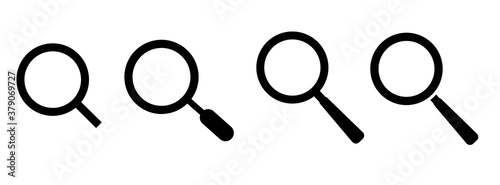 set of Magnifying glass loupe. isolated icon. Search icon 