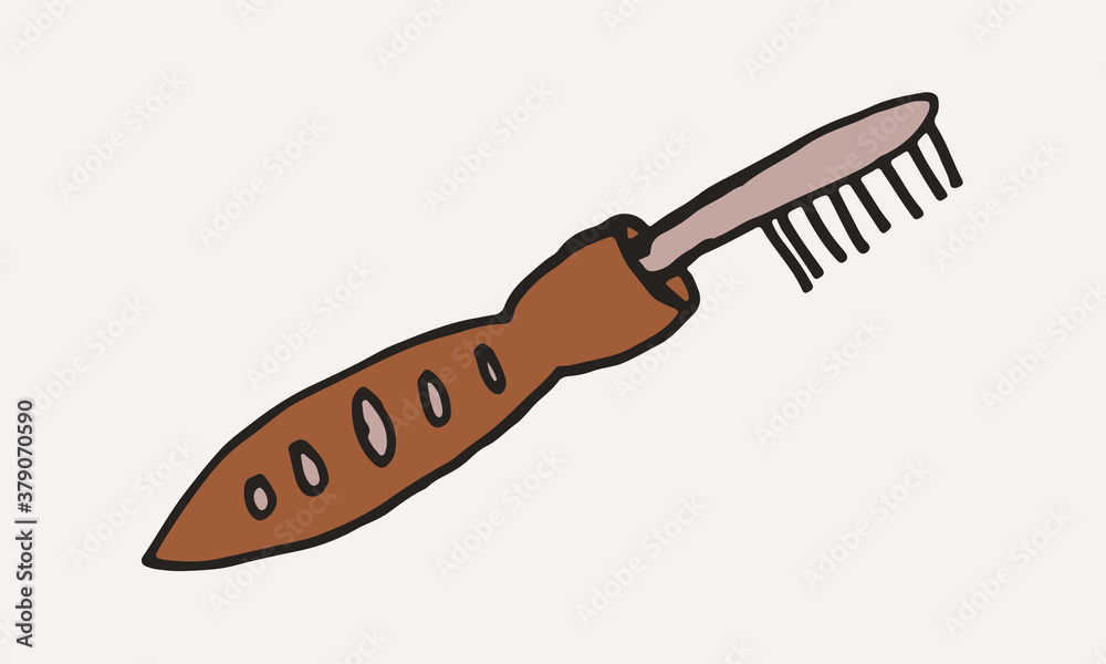 Hand drawn grooming tools. Vector illustration of hairdresser accessories. Barber shop, pet service. Hairbrush isolated on white background. Hand drawn grooming tools. Vector illustration of hairdresser accessories. Barber shop, pet service. Hairbrush isolated on white background.