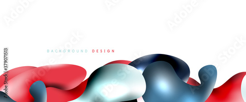 Bubbles abstract background. Liquid splashes on white vector template