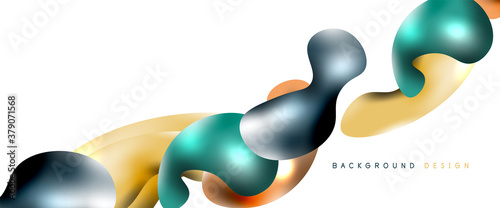 Bubbles abstract background. Liquid splashes on white vector template