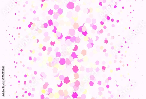 Light Pink, Yellow vector background with abstract shapes.