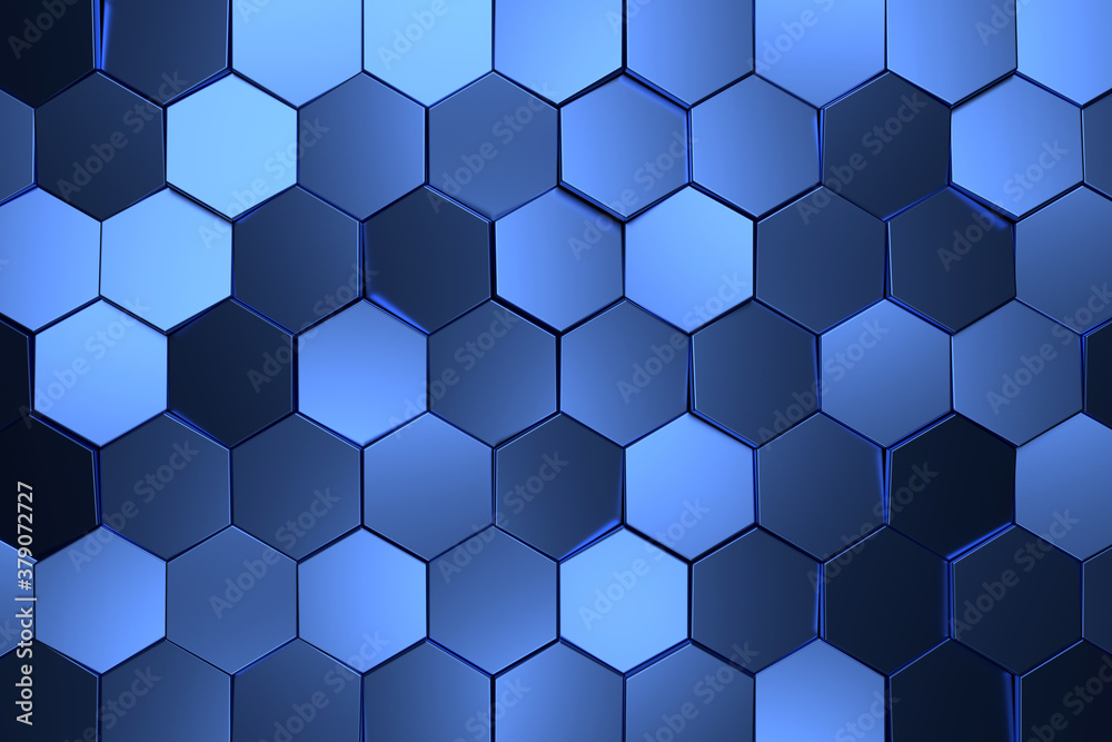 Abstract background of hexagon. 3D rendering. Abstract background of hexagon. 3D rendering.