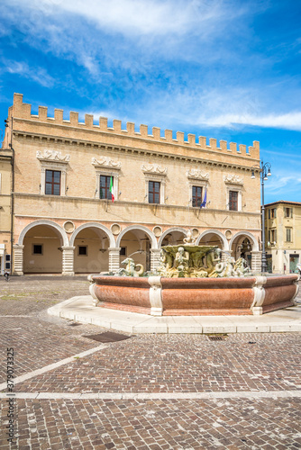 View at the Building of Town hall in Pesaro, Italy