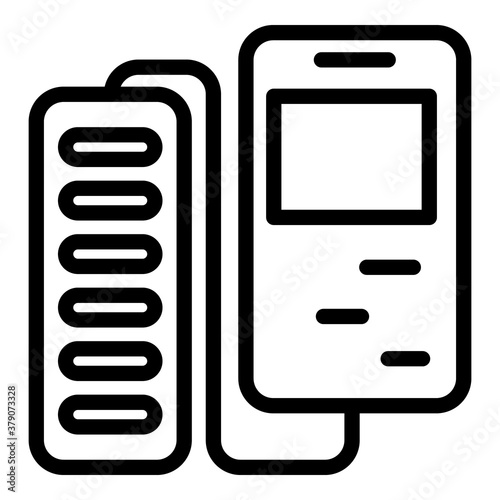 Power bank icon. Outline power bank vector icon for web design isolated on white background