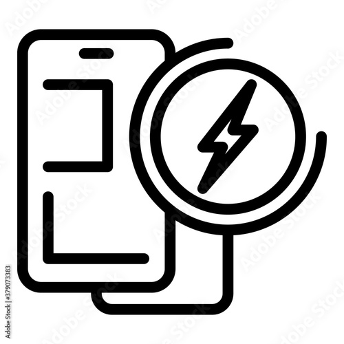 Accumulator power bank icon. Outline accumulator power bank vector icon for web design isolated on white background