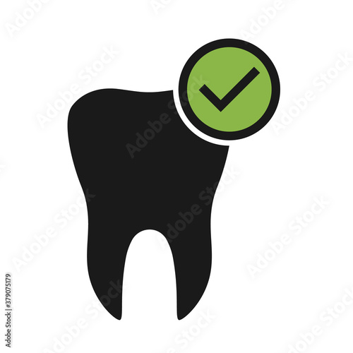 Tooth do´s flat icon isolated on white background. Tooth vector illustration. Dentistry symbol. Stomatology