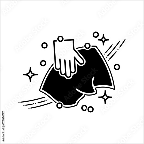 Cleaning Surface With Handheld Cloth Icon, Sanitization Icon