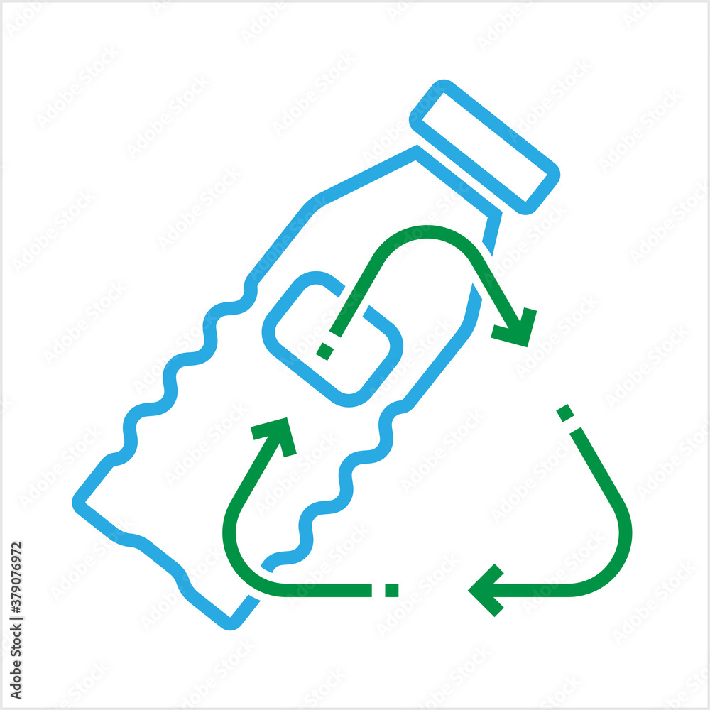 Recycle Plastic Bottle Icon Monoline Style, Single Stroke Width Recycle Plastic Bottle Icon Monoline Style, Single Stroke Width