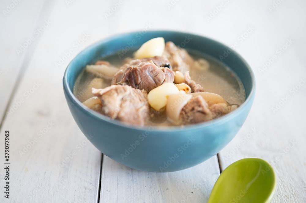Boiled pork leg clear soup with peanut Boiled pork leg clear soup with peanut