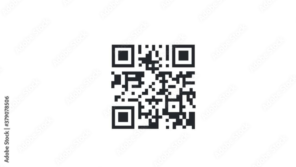 QR code. Barcode scanning animation, alpha channel enabled. Cartoon QR code. Barcode scanning animation, alpha channel enabled. Cartoon