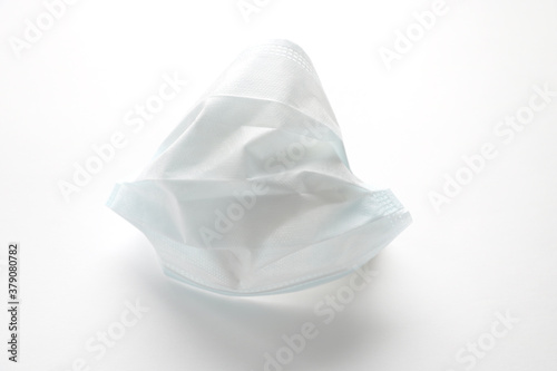 Medical mask on a white background. Virus protection. Prevention.